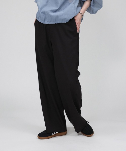 BABYLONE(バビロン)の「ウーリーライトストレートパンツ(その他パンツ・レディース・グレー/ブラック/ベージュ・36inch/38inch)」の1枚目の写真