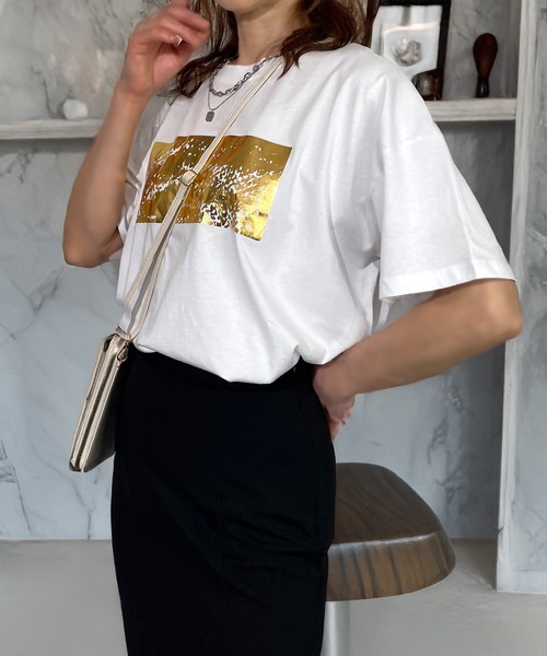 【23区Lサイズ】今季物！着心地最高♪涼しい！シルバーラメ半袖Tシャツ 楽天市場】【3582円クーポン利用で】ロゴTシャツ tシャツ