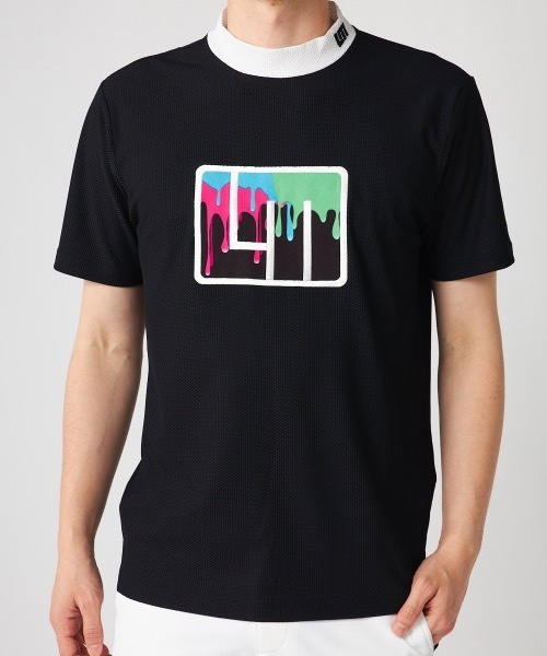Loudmouth(ラウドマウス)の「【LOUDMOUTH/ラウドマウス】モックネックストレッチ半袖シャツ ゴルフ おしゃれなギフトに最適!(シャツ/ブラウス・メンズ・ホワイト/ブラック/梅/ライトイエロー・LL/LARGE/XX-LARGE/MEDIUM)」の3枚目の写真
