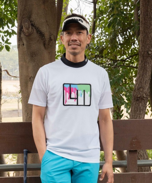 Loudmouth(ラウドマウス)の「【LOUDMOUTH/ラウドマウス】モックネックストレッチ半袖シャツ ゴルフ おしゃれなギフトに最適!(シャツ/ブラウス・メンズ・ホワイト/ブラック/梅/ライトイエロー・LL/LARGE/XX-LARGE/MEDIUM)」の8枚目の写真