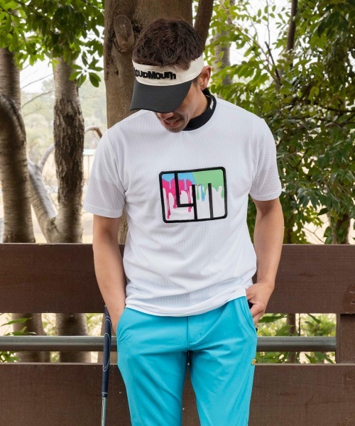 Loudmouth(ラウドマウス)の「【LOUDMOUTH/ラウドマウス】モックネックストレッチ半袖シャツ ゴルフ おしゃれなギフトに最適!(シャツ/ブラウス・メンズ・ホワイト/ブラック/梅/ライトイエロー・LL/LARGE/XX-LARGE/MEDIUM)」の10枚目の写真