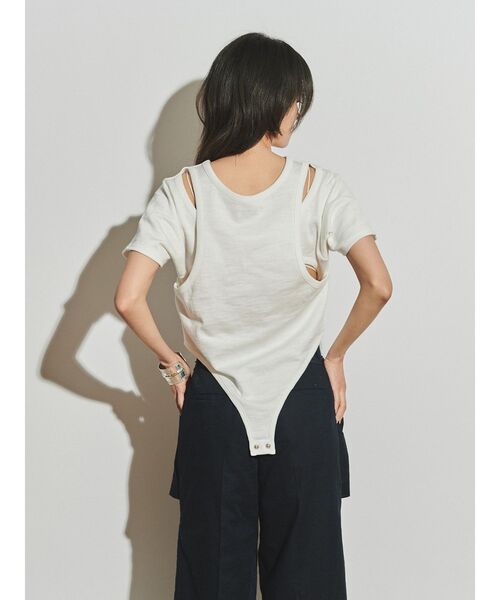 Ungrid（アングリッド）の「【Htage】バックデザインリンガーTee（Tシャツ/カットソー・レディース・ブラック/オフホワイト/ネイビー・FREE）」の8枚目の写真