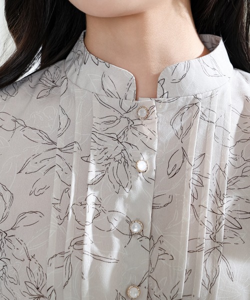Lace Ladies(レースレディース)の「フラワー プリント フリル スタンドカラー ワンピース(ワンピース・レディース・ブラック/ベージュ/アイボリー・FREE/S)」の19枚目の写真