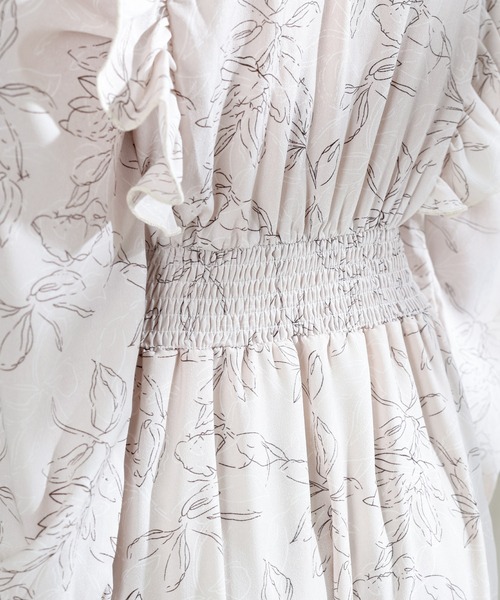 Lace Ladies(レースレディース)の「フラワー プリント フリル スタンドカラー ワンピース(ワンピース・レディース・ブラック/ベージュ/アイボリー・FREE/S)」の22枚目の写真