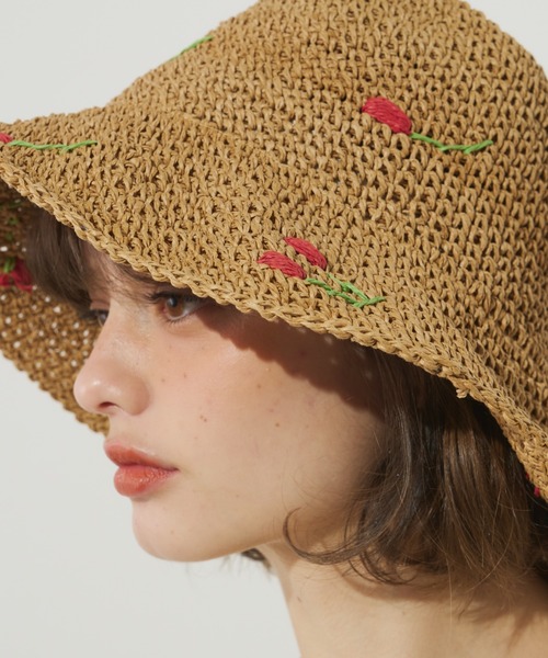 【リゾート美品】Papas総刺繍長袖シャツ 帽子とPの刺繍48M パパスPapas コットン総柄刺繍オックスフォード半袖シャツ 水色