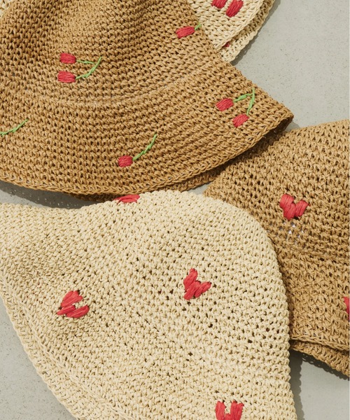 【リゾート美品】Papas総刺繍長袖シャツ 帽子とPの刺繍48M パパスPapas コットン総柄刺繍オックスフォード半袖シャツ 水色