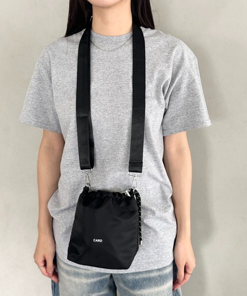 セール】コンパクトナイロン巾着バッグ ショルダーバッグ