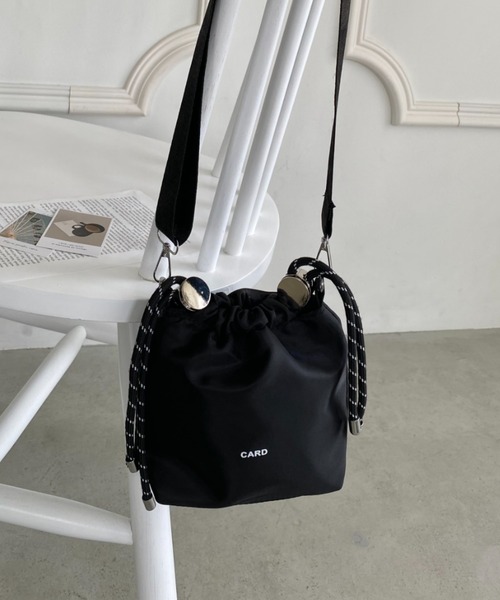 セール】コンパクトナイロン巾着バッグ ショルダーバッグ