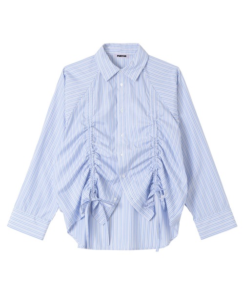 PUNYUS(プニュズ)の「ドロストストライプシャツ(シャツ/ブラウス・レディース・ブラウン/ピンク/ブルー・1/2/3/4)」の20枚目の写真