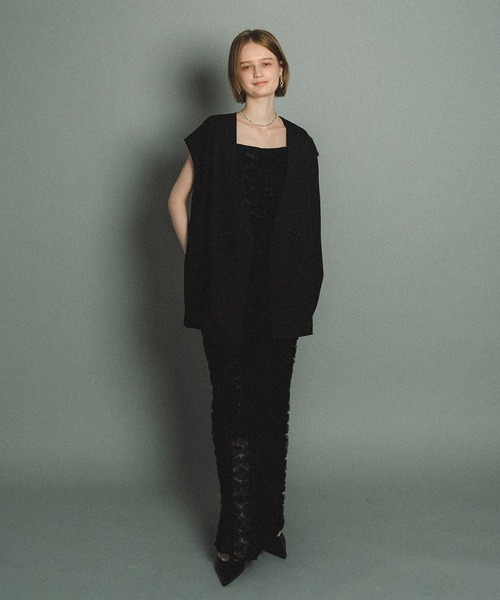 Rose race pencil dress（ドレス）｜et.UNiVER（エトユニベール）の