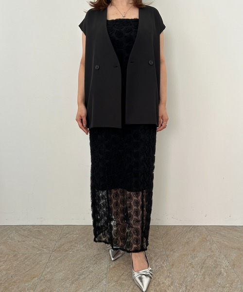 Rose race pencil dress（ドレス）｜et.UNiVER（エトユニベール）の