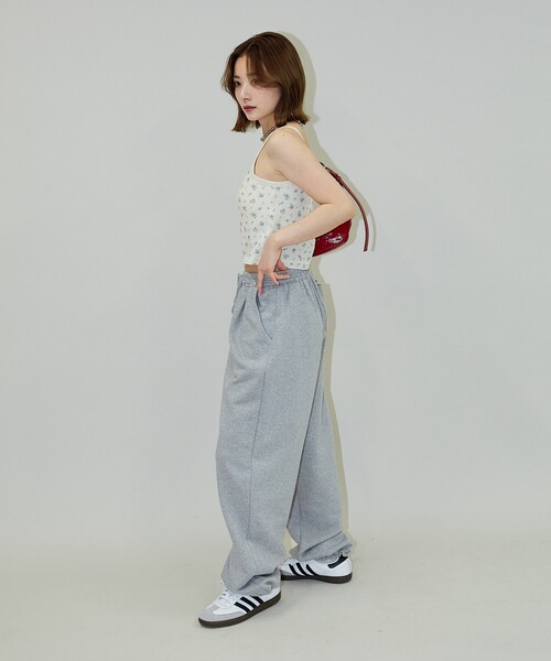 PUBLUX（パブリュクス）の「JEMORGAN/ジェーイーモーガン 花柄ワッフル カップ付 クロップドキャミソール　限定展開（キャミソール・レディース・ブルー/ピンク/パープル・ﾌﾘ-）」の21枚目の写真