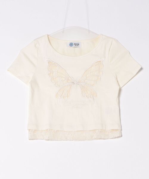 HOOK（フック）の「バタフライレースショートTシャツ (SS)（Tシャツ/カットソー・レディース・ブラック/ライトベージュ・SMALL/MEDIUM）」の18枚目の写真