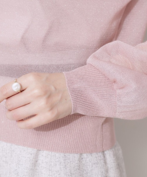 couture brooch(クチュールブローチ)の「【上品な透け感・大人カジュアル】シアージップアップフーディー(パーカー・レディース・ライトグレー/ブラック/ピンク/オフホワイト・42/38/40)」の11枚目の写真
