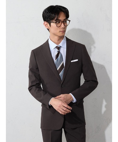 【美品】Belvest スーツ セットアップ ブラウン ストライプ 44 S 美品】Belvest スーツ セットアップ ブラウン ストライプ 44 S