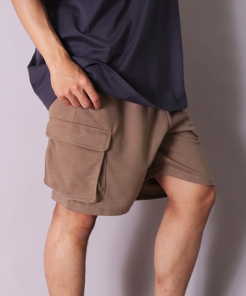 BAYBLO(ベイブロ)の「(DV)ダンボール ニット カーゴ ショートパンツ(カーゴパンツ・メンズ・ベージュ/ブラック/杢グレー/チャコール・M/XL/L)」の4枚目の写真
