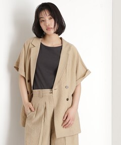 セール】シアーメッシュ5分袖ジャケット（テーラードジャケット