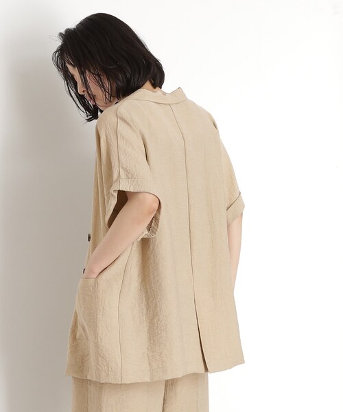 THE SHOP TK (ザ ショップ ティーケー )の「リネン混半袖テーラージャケット【洗える/セットアップ可】(テーラードジャケット・レディース・オフホワイト/ブラック/ベージュ・99)」の22枚目の写真