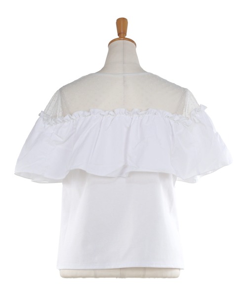 Prima Scherrer(プリマシェレル)の「シアードットコンビ フリル カットソー Prima Scherrer(Tシャツ/カットソー・レディース・ブラック/ホワイト・S/M)」の4枚目の写真