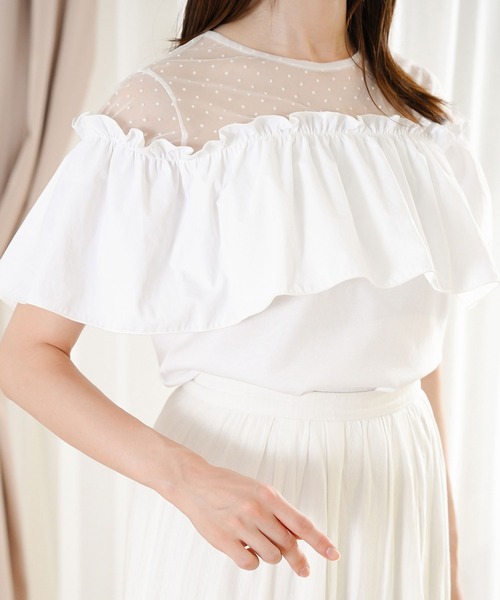 Prima Scherrer(プリマシェレル)の「シアードットコンビ フリル カットソー Prima Scherrer(Tシャツ/カットソー・レディース・ブラック/ホワイト・S/M)」の12枚目の写真