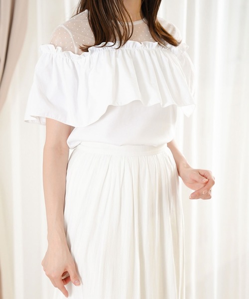 Prima Scherrer(プリマシェレル)の「シアードットコンビ フリル カットソー Prima Scherrer(Tシャツ/カットソー・レディース・ブラック/ホワイト・S/M)」の13枚目の写真