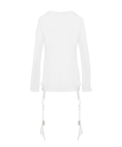 NOT KNOWING】STUD V-NECK RUFFLE TOP（Tシャツ/カットソー