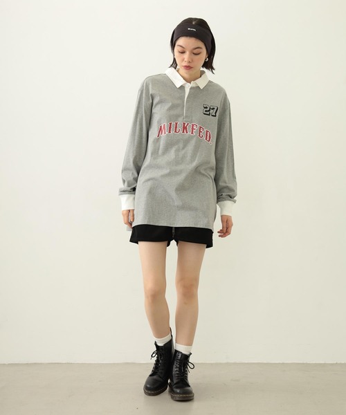 MILKFED.（ミルクフェド）の「LOGO KNIT HAIR BAND（ヘアバンド・レディース・アッシュ/バーガンディー/チャコール・ONE SIZE）」の5枚目の写真