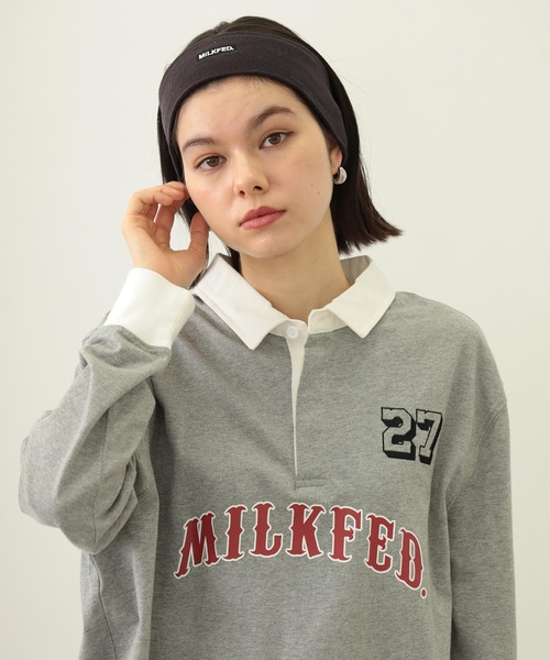 MILKFED.（ミルクフェド）の「LOGO KNIT HAIR BAND（ヘアバンド・レディース・アッシュ/バーガンディー/チャコール・ONE SIZE）」の6枚目の写真