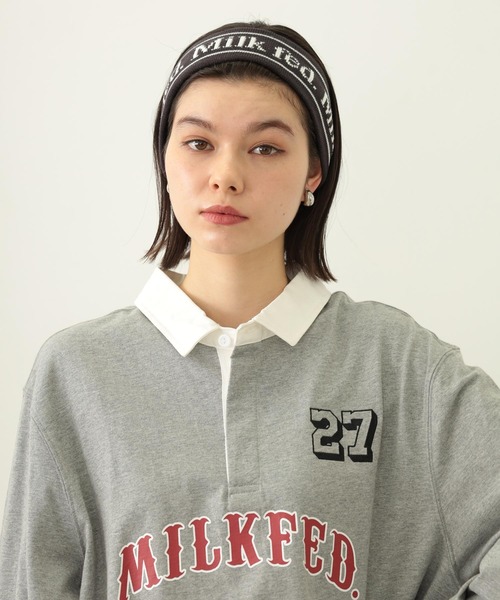 MILKFED.（ミルクフェド）の「LOGO KNIT HAIR BAND（ヘアバンド・レディース・アッシュ/バーガンディー/チャコール・ONE SIZE）」の8枚目の写真