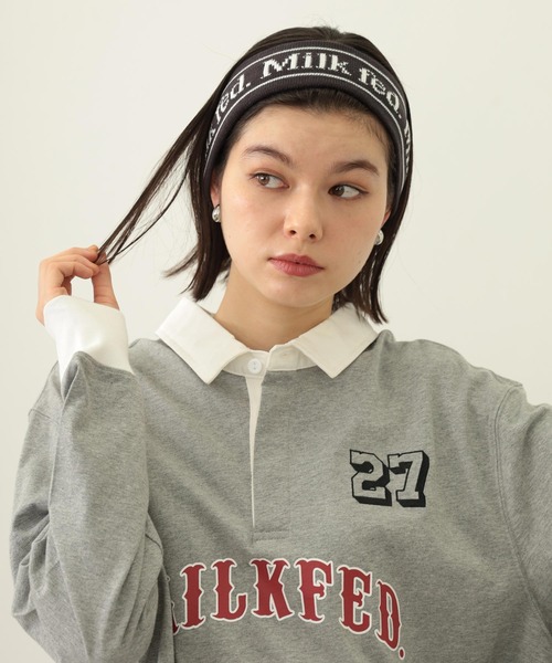 MILKFED.（ミルクフェド）の「LOGO KNIT HAIR BAND（ヘアバンド・レディース・アッシュ/バーガンディー/チャコール・ONE SIZE）」の9枚目の写真