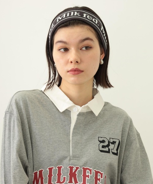 MILKFED.（ミルクフェド）の「LOGO KNIT HAIR BAND（ヘアバンド・レディース・アッシュ/バーガンディー/チャコール・ONE SIZE）」の10枚目の写真