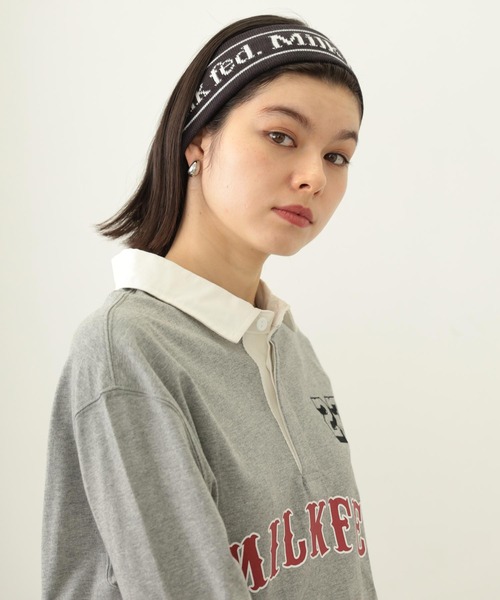 MILKFED.（ミルクフェド）の「LOGO KNIT HAIR BAND（ヘアバンド・レディース・アッシュ/バーガンディー/チャコール・ONE SIZE）」の11枚目の写真