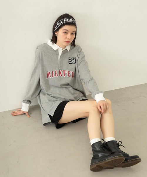 MILKFED.（ミルクフェド）の「LOGO KNIT HAIR BAND（ヘアバンド・レディース・アッシュ/バーガンディー/チャコール・ONE SIZE）」の12枚目の写真
