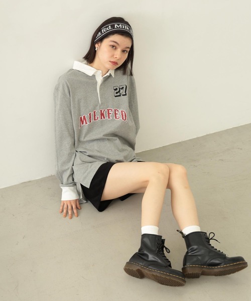 MILKFED.（ミルクフェド）の「LOGO KNIT HAIR BAND（ヘアバンド・レディース・アッシュ/バーガンディー/チャコール・ONE SIZE）」の13枚目の写真