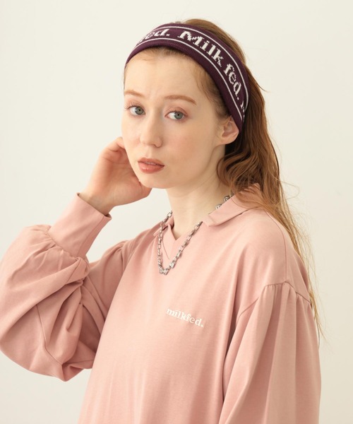 MILKFED.（ミルクフェド）の「LOGO KNIT HAIR BAND（ヘアバンド・レディース・アッシュ/バーガンディー/チャコール・ONE SIZE）」の22枚目の写真