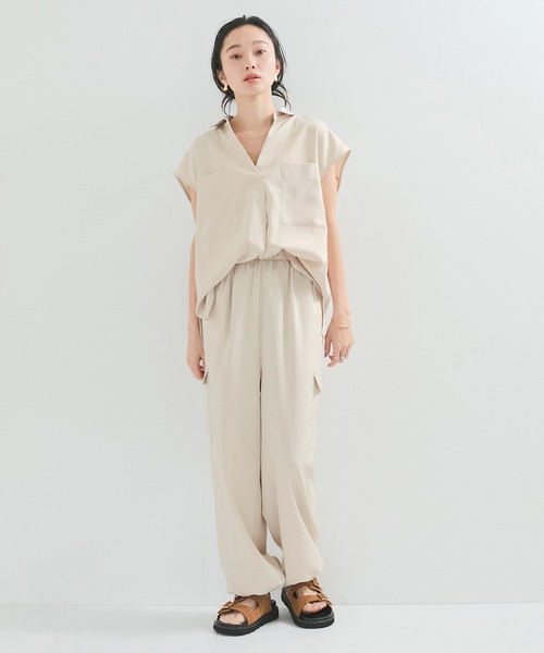 le cercle ADAM ET ROPE'(ルセルクルアダムエロペ)の「【セットアップ対応】パラシュートポケットカーゴパンツ(カーゴパンツ・レディース・ブラウン系その他/キナリ・FREE)」の3枚目の写真