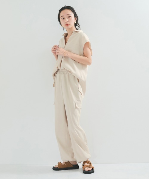 le cercle ADAM ET ROPE'(ルセルクルアダムエロペ)の「【セットアップ対応】パラシュートポケットカーゴパンツ(カーゴパンツ・レディース・ブラウン系その他/キナリ・FREE)」の4枚目の写真