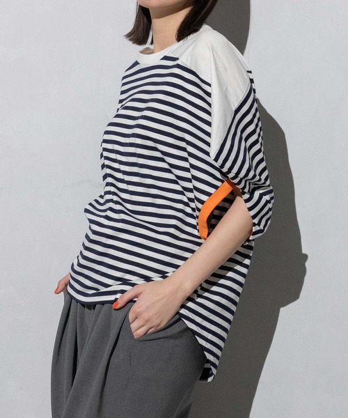 MARECHAL TERRE（マルシャルテル）の「コンビネーショントップス（Tシャツ/カットソー・レディース・ブラック/オフホワイト/ブラック×ホワイト/ネイビー×ホワイト・MEDIUM）」の17枚目の写真