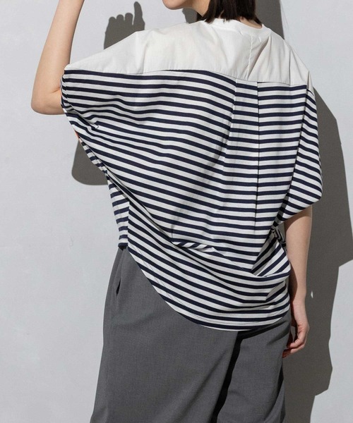 MARECHAL TERRE（マルシャルテル）の「コンビネーショントップス（Tシャツ/カットソー・レディース・ブラック/オフホワイト/ブラック×ホワイト/ネイビー×ホワイト・MEDIUM）」の16枚目の写真