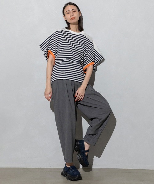 MARECHAL TERRE（マルシャルテル）の「コンビネーショントップス（Tシャツ/カットソー・レディース・ブラック/オフホワイト/ブラック×ホワイト/ネイビー×ホワイト・MEDIUM）」の13枚目の写真