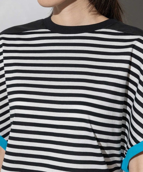 MARECHAL TERRE（マルシャルテル）の「コンビネーショントップス（Tシャツ/カットソー・レディース・ブラック/オフホワイト/ブラック×ホワイト/ネイビー×ホワイト・MEDIUM）」の7枚目の写真