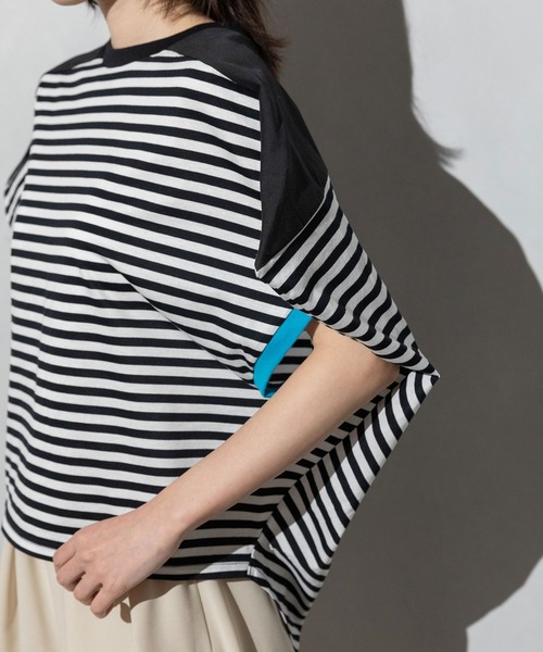 MARECHAL TERRE（マルシャルテル）の「コンビネーショントップス（Tシャツ/カットソー・レディース・ブラック/オフホワイト/ブラック×ホワイト/ネイビー×ホワイト・MEDIUM）」の6枚目の写真