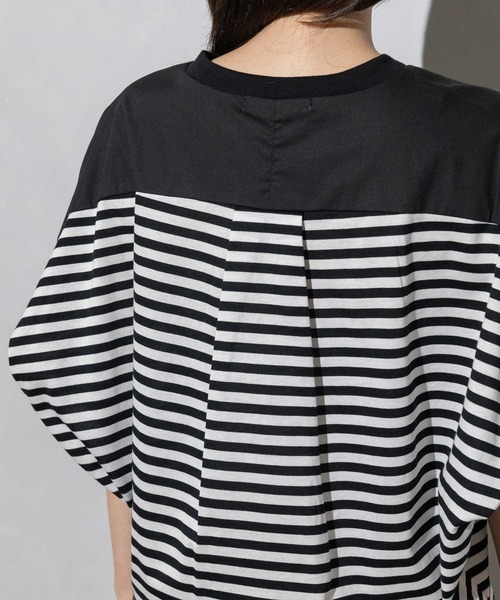 MARECHAL TERRE（マルシャルテル）の「コンビネーショントップス（Tシャツ/カットソー・レディース・ブラック/オフホワイト/ブラック×ホワイト/ネイビー×ホワイト・MEDIUM）」の5枚目の写真