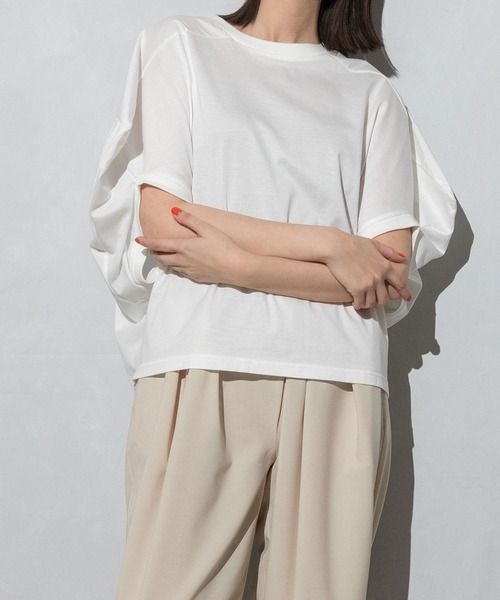 MARECHAL TERRE（マルシャルテル）の「コンビネーショントップス（Tシャツ/カットソー・レディース・ブラック/オフホワイト/ブラック×ホワイト/ネイビー×ホワイト・MEDIUM）」の21枚目の写真