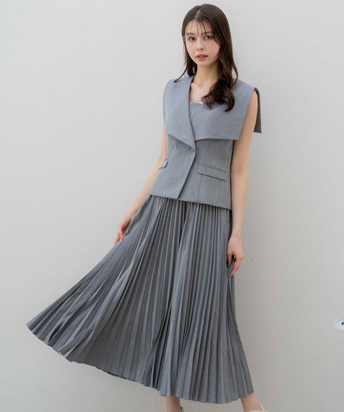 NOELA(ノエラ)の「ジレ×キャミワンピースセット(ワンピース・レディース・グレー/オフホワイト・S/M)」の7枚目の写真