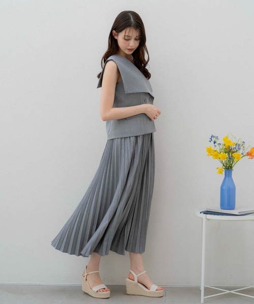 NOELA(ノエラ)の「ジレ×キャミワンピースセット(ワンピース・レディース・グレー/オフホワイト・S/M)」の6枚目の写真