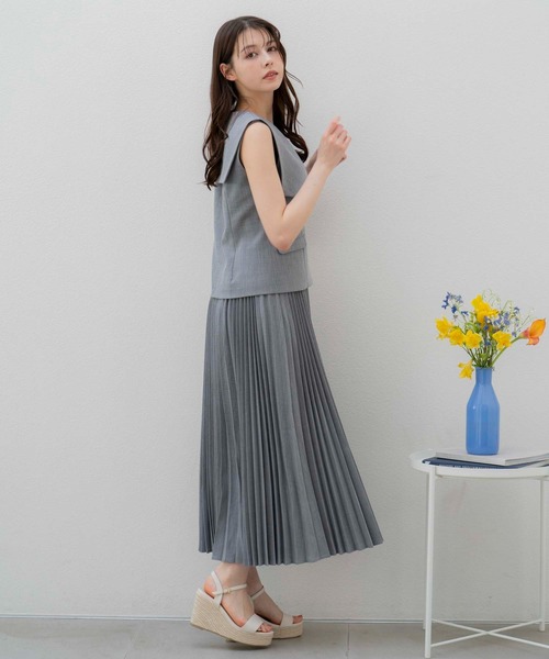 NOELA(ノエラ)の「ジレ×キャミワンピースセット(ワンピース・レディース・グレー/オフホワイト・S/M)」の5枚目の写真