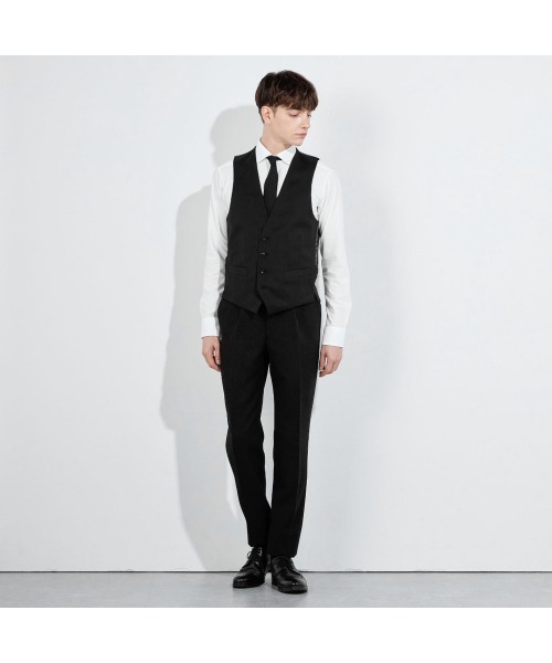 SUIT SELECT（スーツセレクト）の「【結婚式・セレモニー・イベント対応可】リバーシブルジレ（ベスト）/ブラック＆グレー（スーツベスト・メンズ・ブラック・A4/A5/A6/AB5/AB6/AB7/Y4/Y5/Y6）」の4枚目の写真