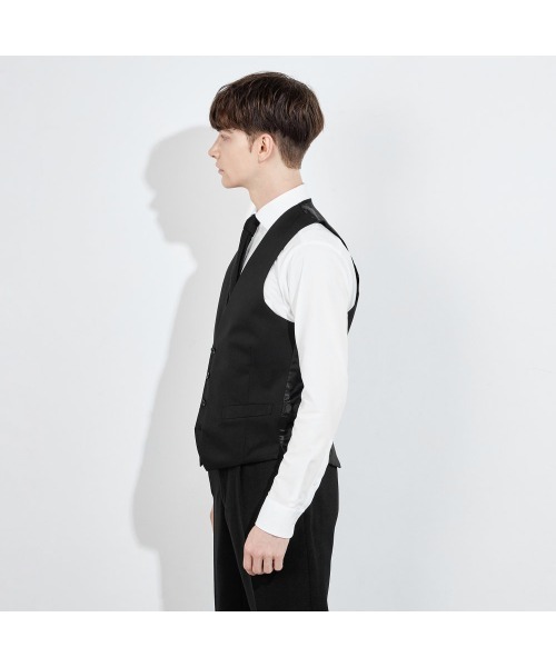 SUIT SELECT（スーツセレクト）の「【結婚式・セレモニー・イベント対応可】リバーシブルジレ（ベスト）/ブラック＆グレー（スーツベスト・メンズ・ブラック・A4/A5/A6/AB5/AB6/AB7/Y4/Y5/Y6）」の5枚目の写真