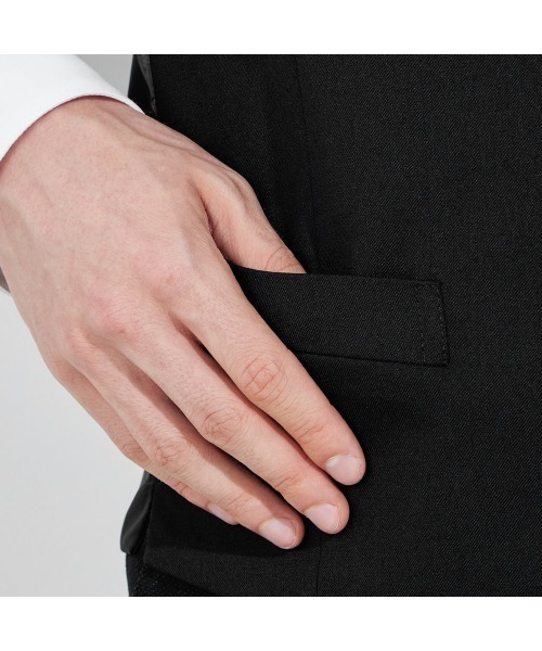 SUIT SELECT（スーツセレクト）の「【結婚式・セレモニー・イベント対応可】リバーシブルジレ（ベスト）/ブラック＆グレー（スーツベスト・メンズ・ブラック・A4/A5/A6/AB5/AB6/AB7/Y4/Y5/Y6）」の9枚目の写真